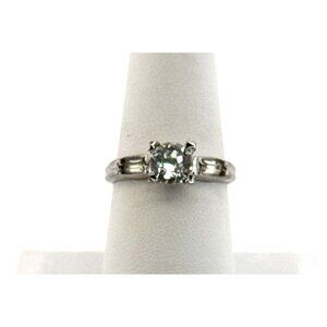 Vintage Sterling Silver CZ Engagement Ring Size 7 Estate 2.8g Marked STERLING
